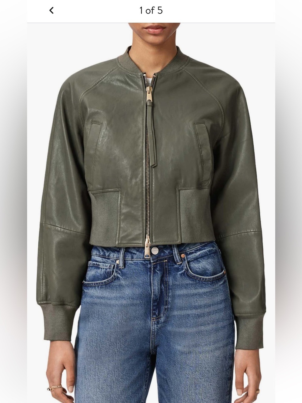 AllSaints suri leather bomber jacket NWT sz 4